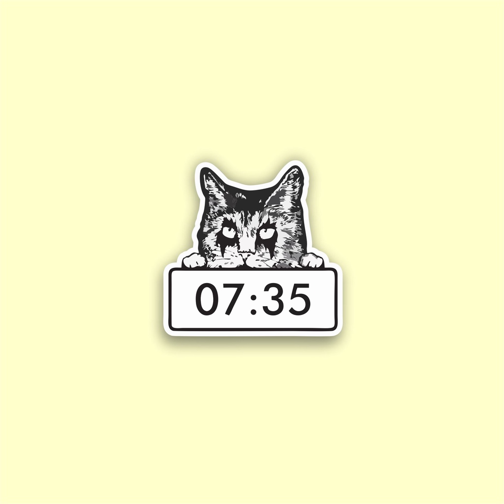 

Stiker brand distro kucing 07.35 stiker murah bahan graftac anti air