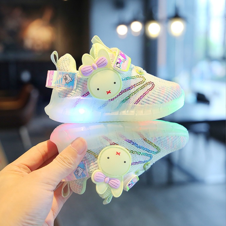 276 - NEW Sepatu kets olahraga anak motif kelinci dengan LED