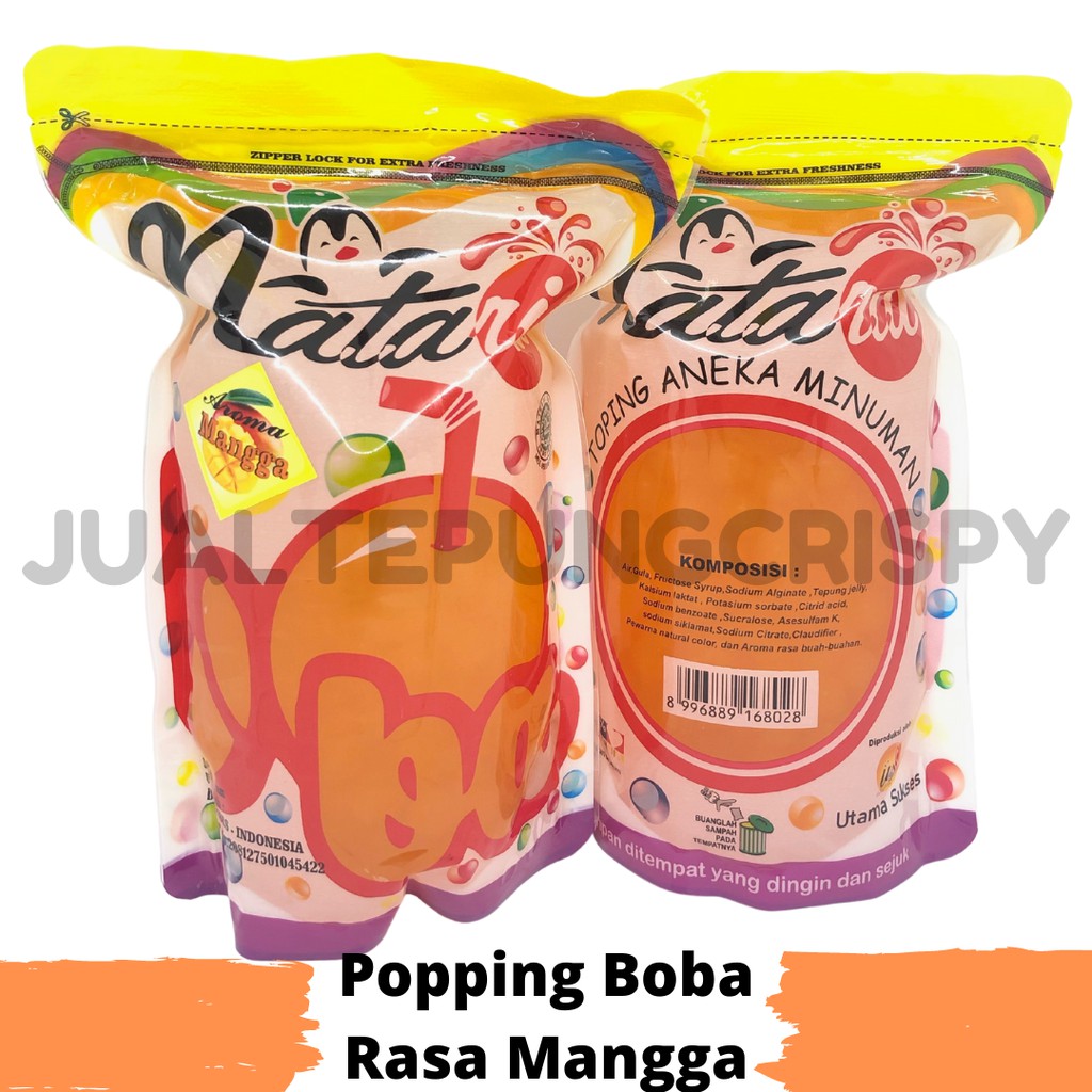 Popping Boba Mangga 500g - Jelly Mutiara - Topping Minuman Kekinian