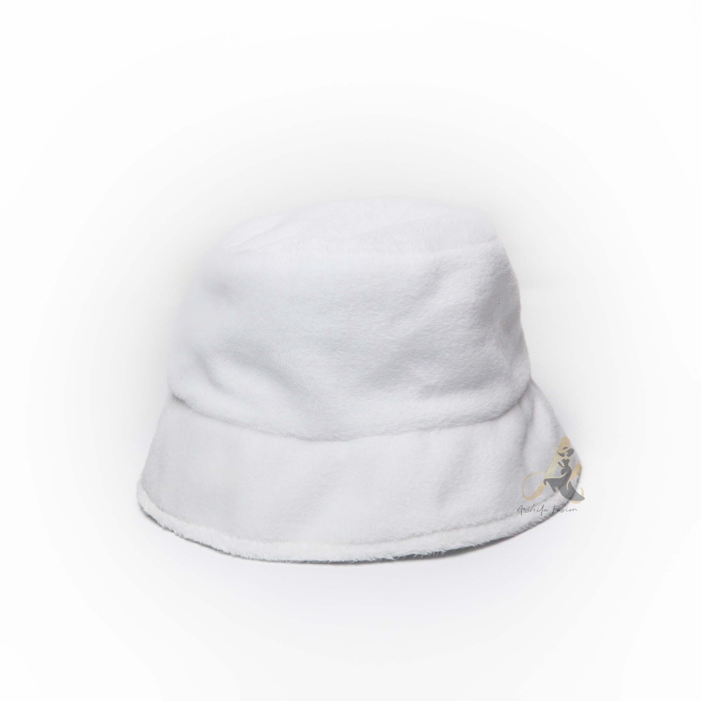 Topi Bucket Bulu Anak Polos