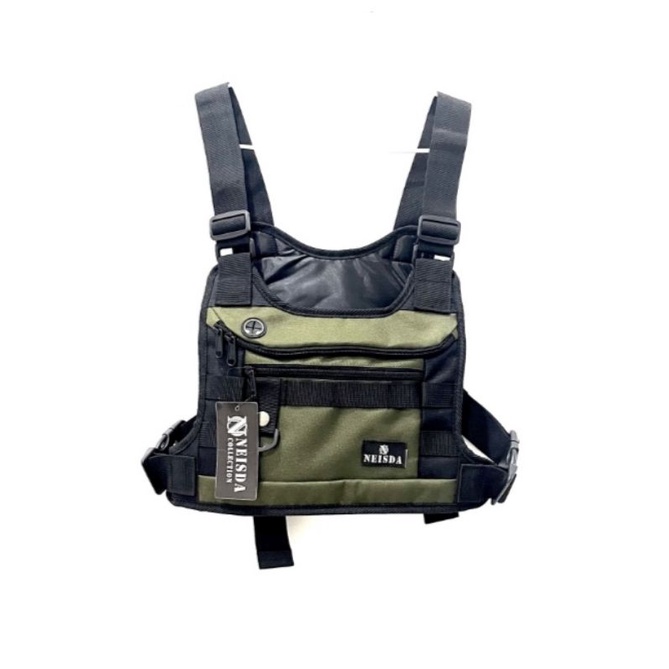 Tas dada Chest bag rig Tas dada pria Neisda Green - Black kombinasi