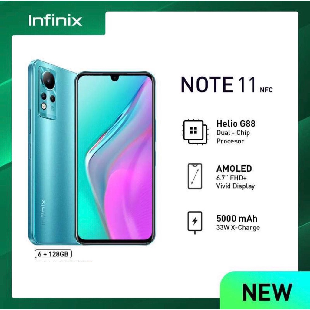 Infinix Note 11 NFC [6GB+128GB] MediaTek Helio G88 - 50MP Triple Camera - NFC - 6.7