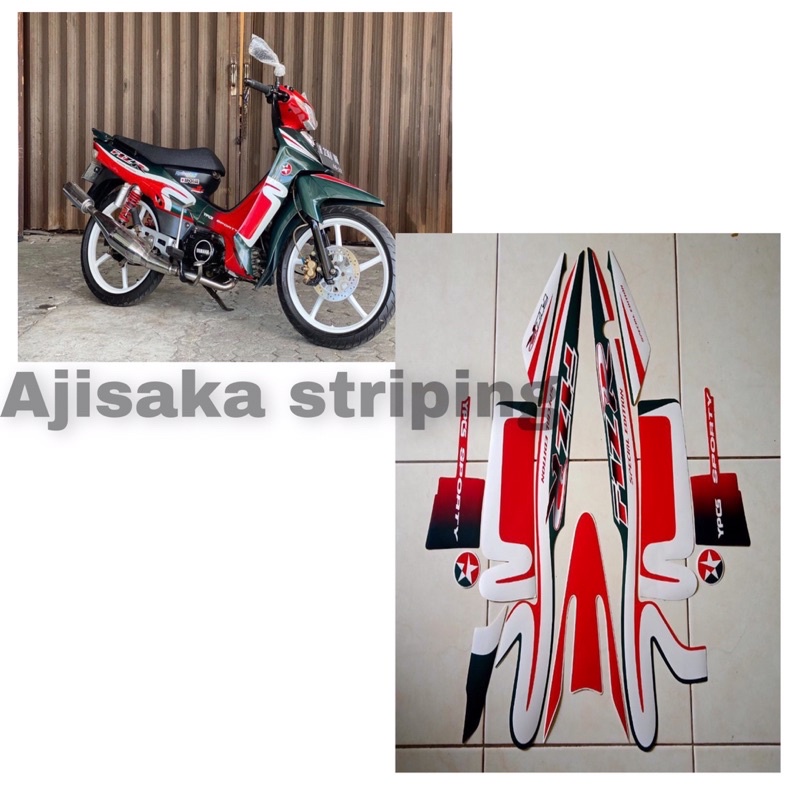 stiker motor fiz r caltex / striping motor f1z r caltex hijau merah
