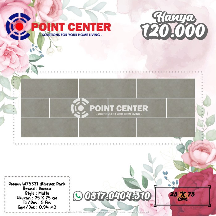 TERLARIS ROMAN KERAMIK 25 X 75 W75331 DQUEBEC DARK