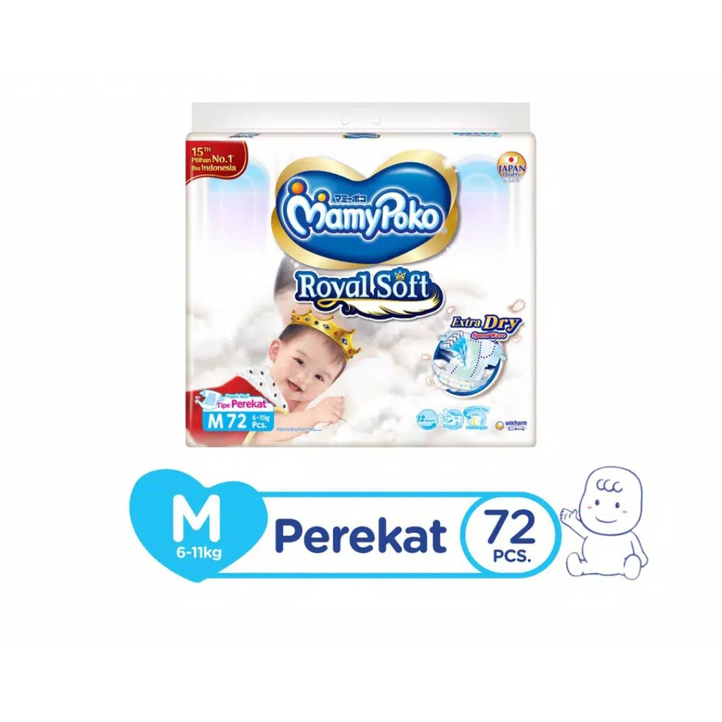 MamyPoko Royal Soft Perekat NB 84 | S 80 | M 72 | L 62