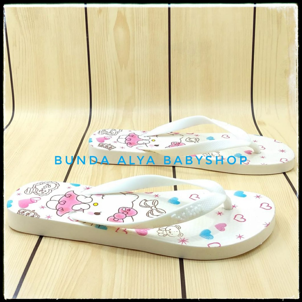 Sandal Jepit Wanita IMPORT Premium Size 36 - 40 IMPORT Karet PUTIH - Sendal Jepit  Anti Licin Kucing