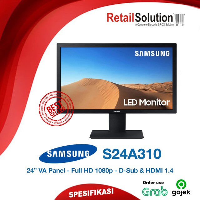 Monitor Samsung S24A310 24&quot; VA Full HD 1080p HDMI VGA