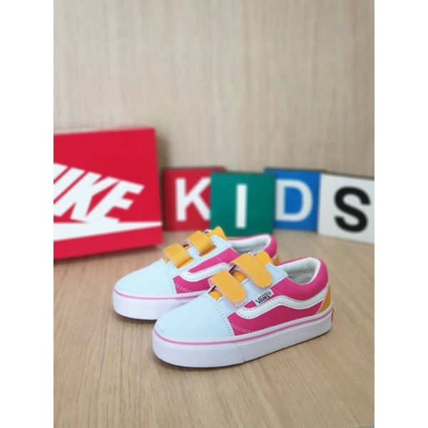 Sepatu Anak Vans Size 16 - 35 Pink White Premium Quality