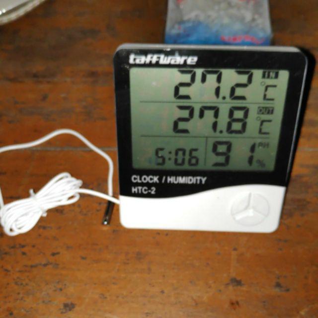 Htc-2 Jam Meja Digital Termometer Temperatur Humidity Clock Alarm Calender Suhu Ruangan