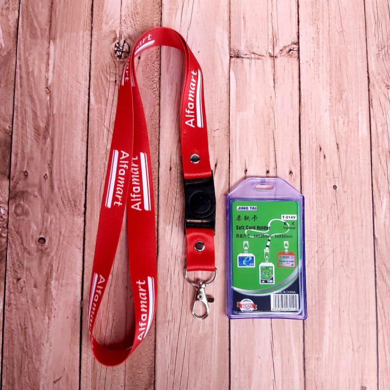 

Tali Lanyard Full Printing Alfamart | Free Card Holder