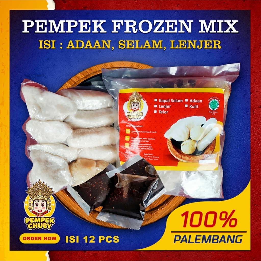 

PEMPEK PALEMBANG / PAKET PEMPEK FROZEN MIX ISI 12 PCS + CUKO
