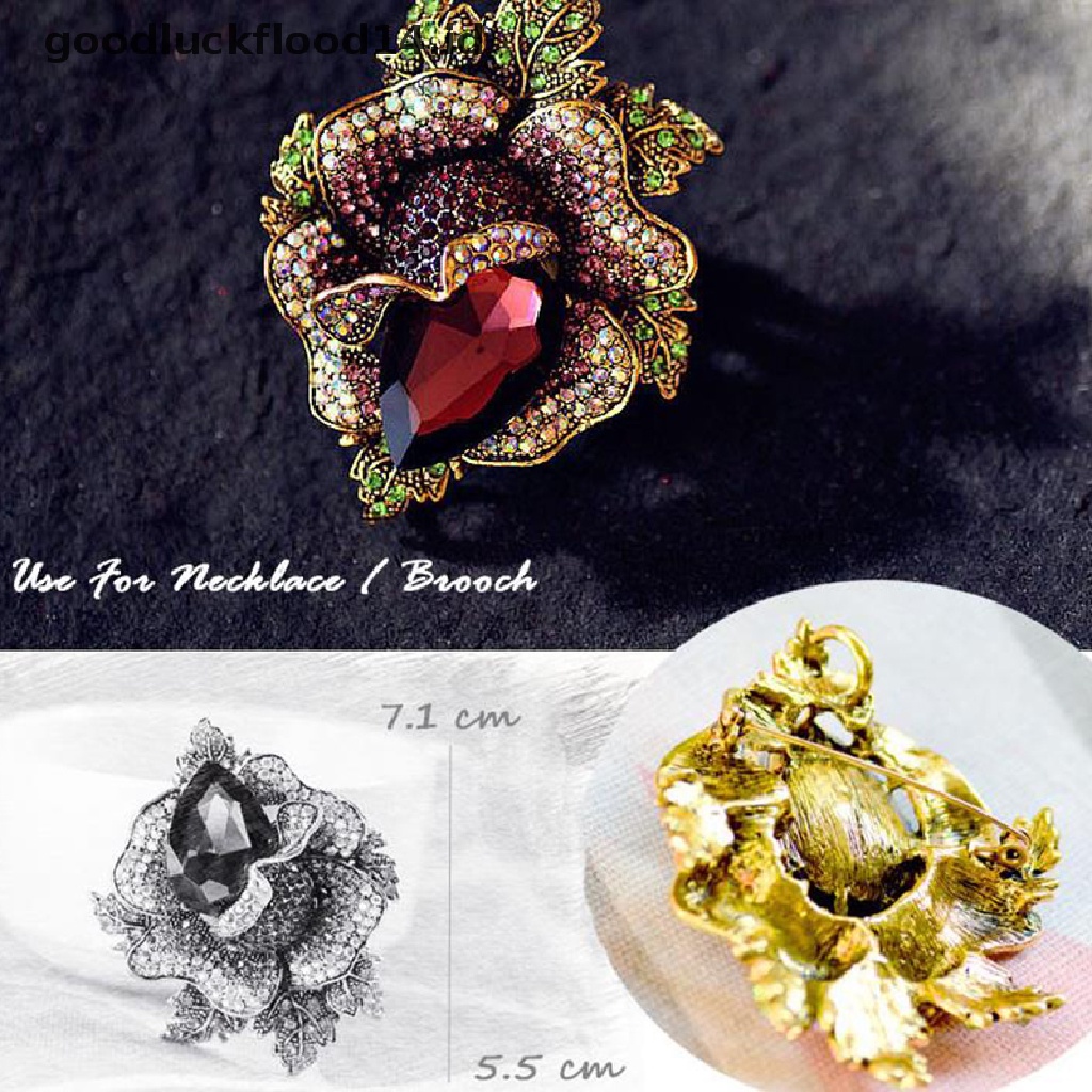 [OOID] 1Pc Rhinestone Large Flower Brooches Women Coat Brooch Pin Fashion Accessories ID