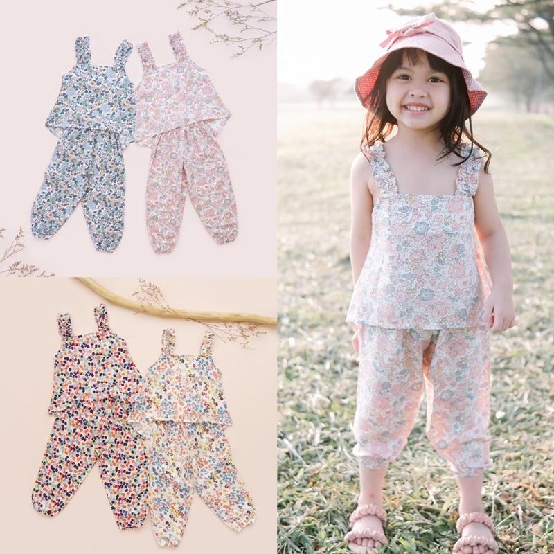 Flower Series Tanktop Set 1-5thn / Setelan Anak