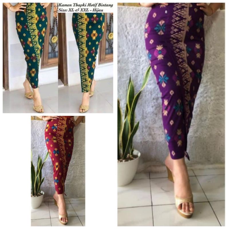 Kamen Jadi Bali Katun Stretch motif Endek #1 - Jumbo Big Size