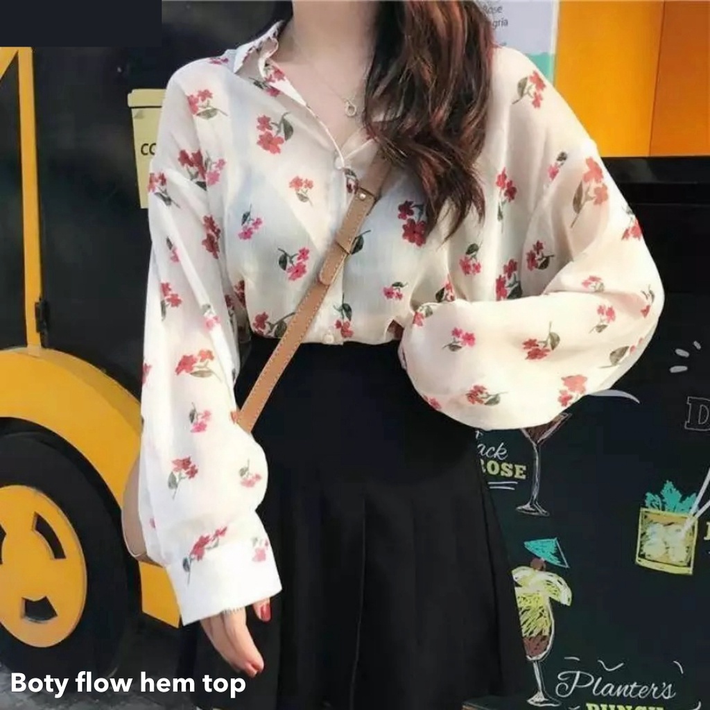 Boty flow hem top -Thejanclothes