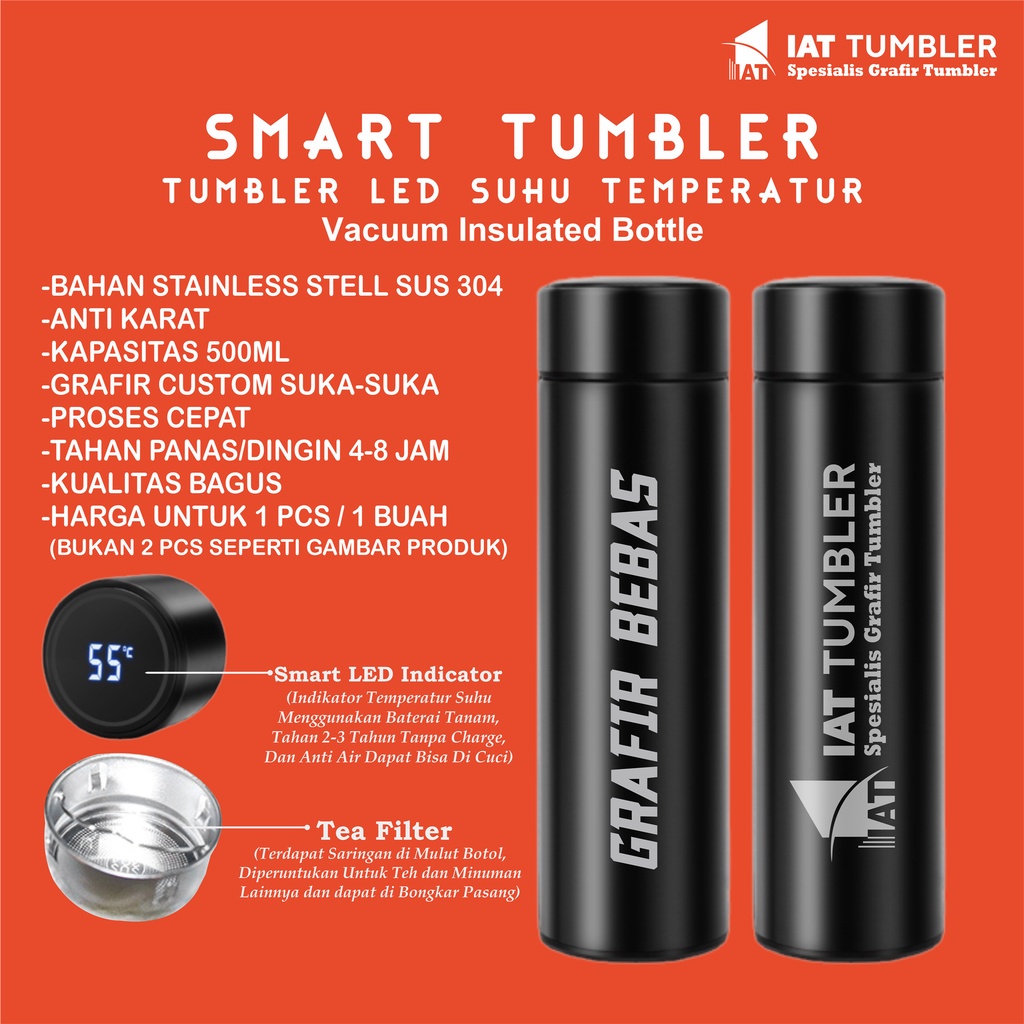 Tumbler, Tumbler LED Suhu, Tumbler Suhu, Tumbler LED, Tumbler Temperatur, Thumbler, Tambler LD-012