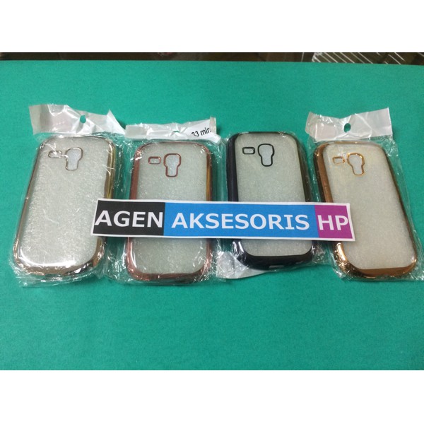 Softcase List Chrome Samsung S3 Mini i8190 i8192 Ultrathin TPU Shining