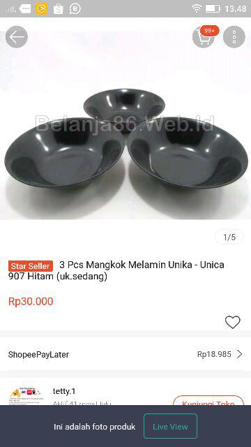 3 Pcs Mangkok Melamin Unika - Unica 907  (uk.sedang)