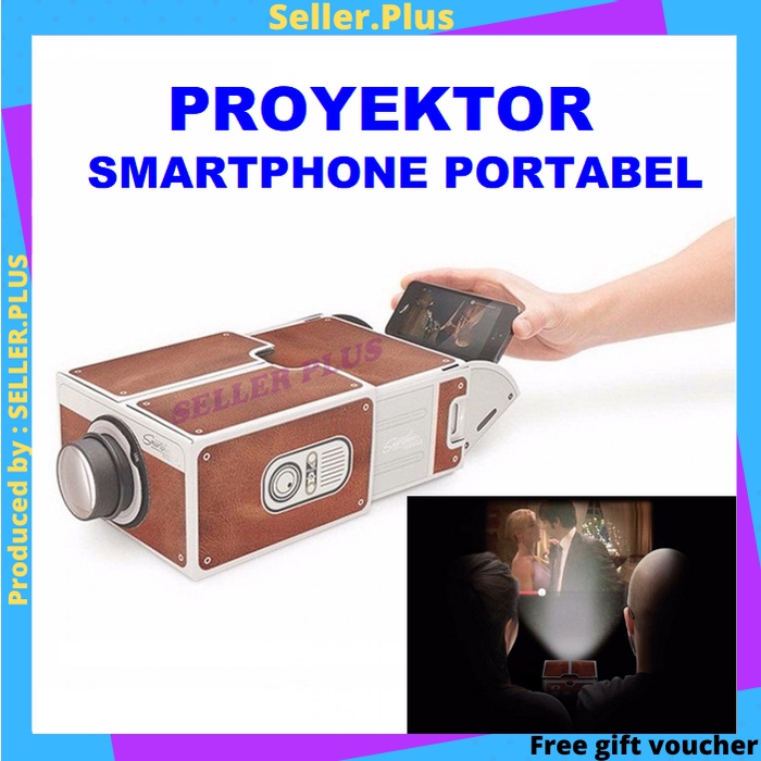 Seller Plus Proyektor Smartphone HP Handphone 5.7 inch ke Dinding Portabel Cardboard 2.0 Projector M