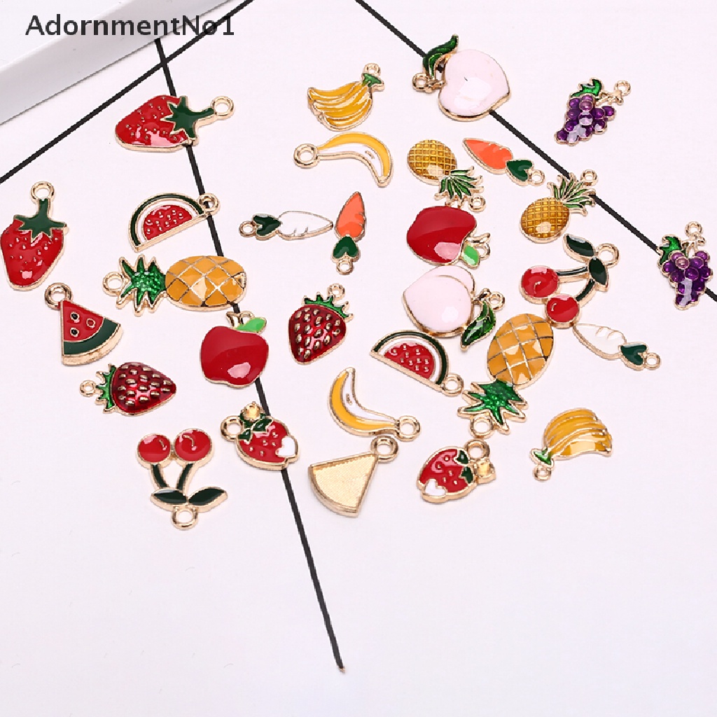 (AdornmentNo1) 30pcs Liontin Enamel Bentuk Buah Nanas Untuk Membuat Perhiasan DIY