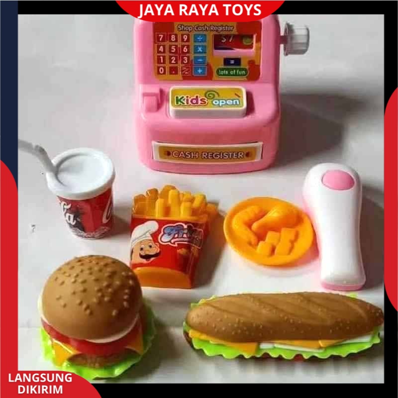 PROMO Mainan Anak Edukasi Mesin Kasir Mini Pembayaran Set lengkap dengan Makanan  LK 15 SNI Terbaru