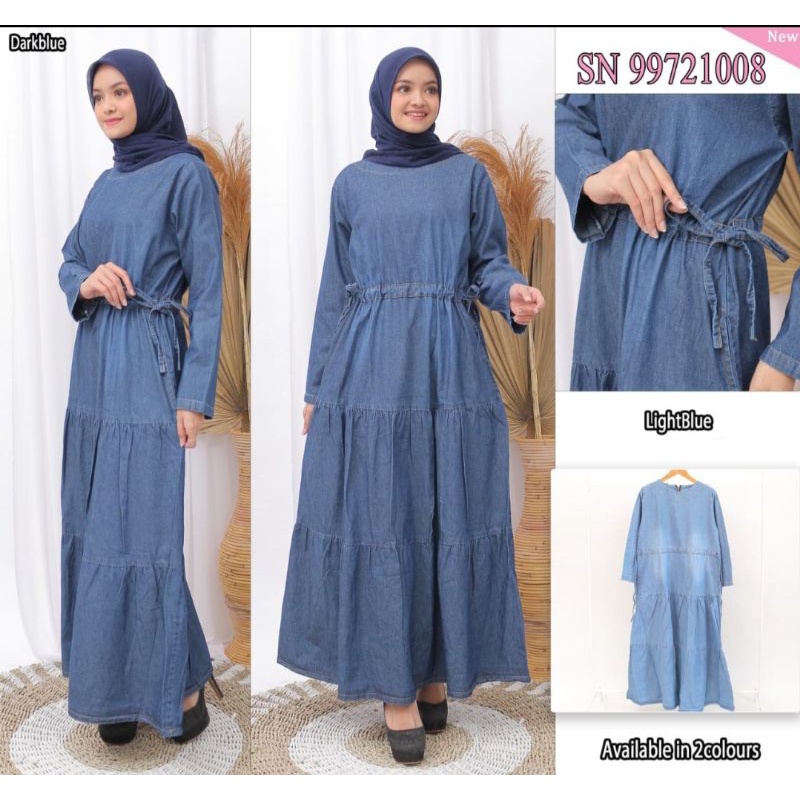 Jimnjim - gamis wanita terbaru denim import