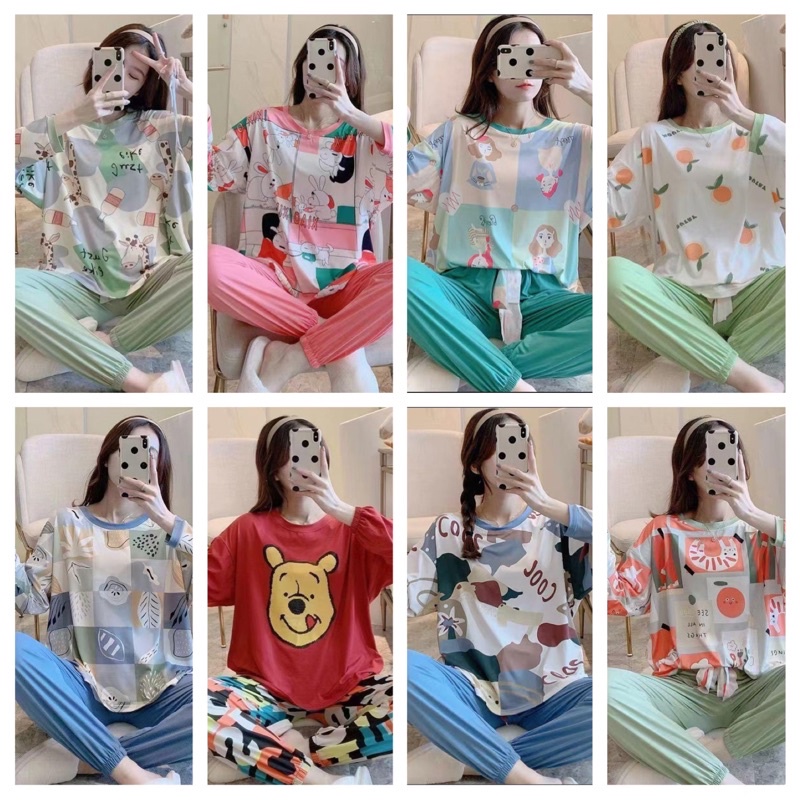 KZ_Stelan import pp oversize / set baju tidur wanita import / set piyama wanita kekinian