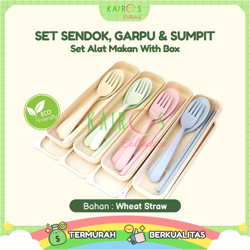 Set Alat Makan Anak Sendok Garpu Sumpit Anak Kotak Box