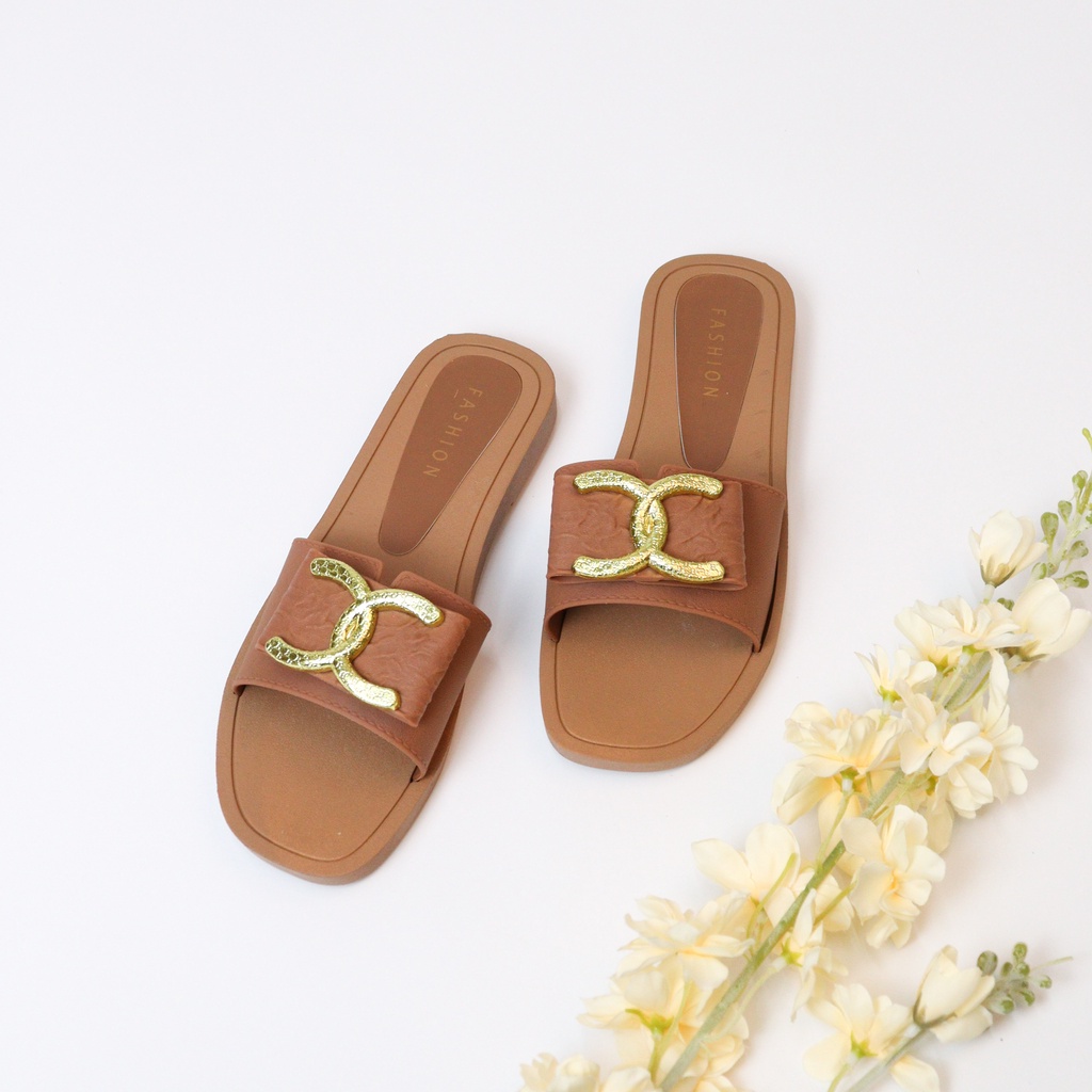 Kana Sandal Selop Wanita Slip On Teplek - Demorin Shoes Sendal Jelly