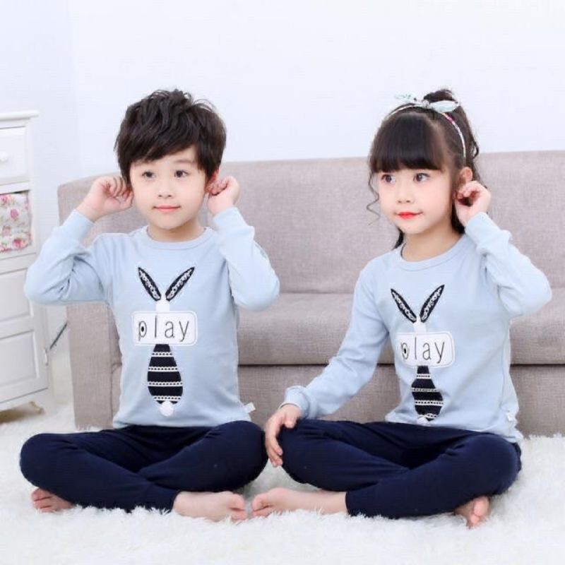 Baju Tidur Anak/Setelan Anak Couple Celana Panjang /Piyama Set Anak laki laki perempuan