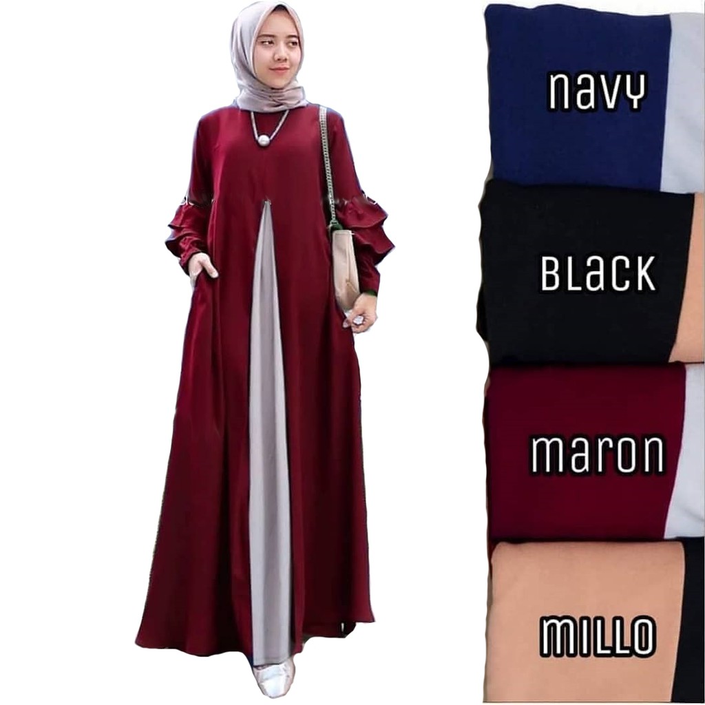 Baju Gamis Syari Syar I asdf Muslim Pesta Fashion Wanita Remaja Murah Terbaru Dress Polos 2020 2021