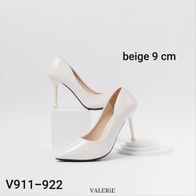Valerie sepatu heels glossy polos V911-922 SIZE 35-39-beige(35-39)