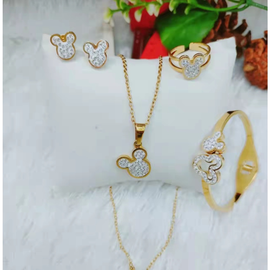 Titanium Set Anak Perhiasan Fashion kalung/gelang/anting/cincin 1251-1252