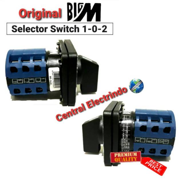 Selector Switch BigM BE-3AM 1-0-2 3P 20A/660V.