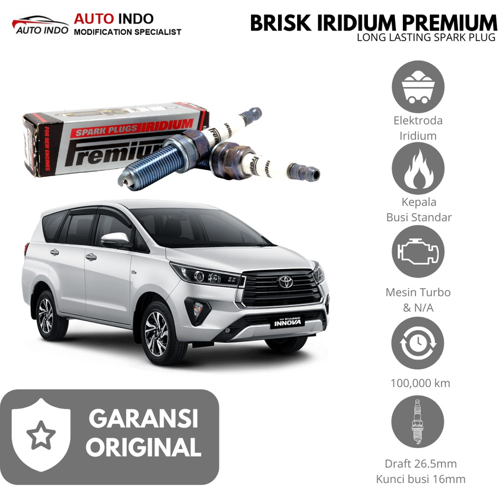Busi Mobil Racing Toyota Innova Reborn Busi Brisk Iridium Premium P3 100% Ori