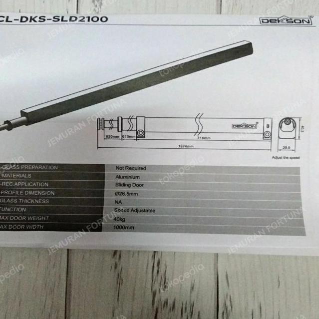 ✺☈ Door Closer Pintu Sliding Geser Dekson DCL DKS SLD 2100 Dekkson - Hitam new arrival