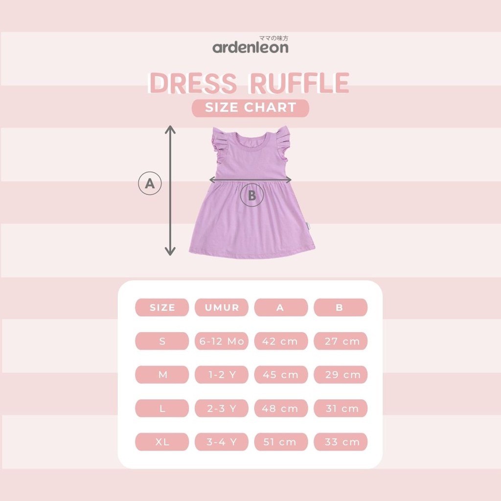 ARDENLEON Dress with Ruffle / Dress Adem Anak 0-4 Tahun ARDENLEON SBC/SO