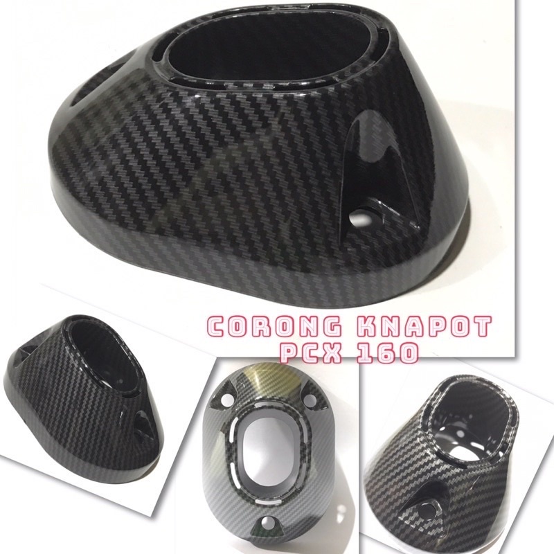 cover tutup ujung knalpot pcx160 new carbon / corong knalpot pcx 160 karbon