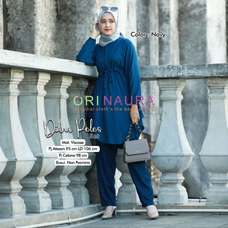 Diana Polos Set - Setelan Pajamas Ori Naura Hijab