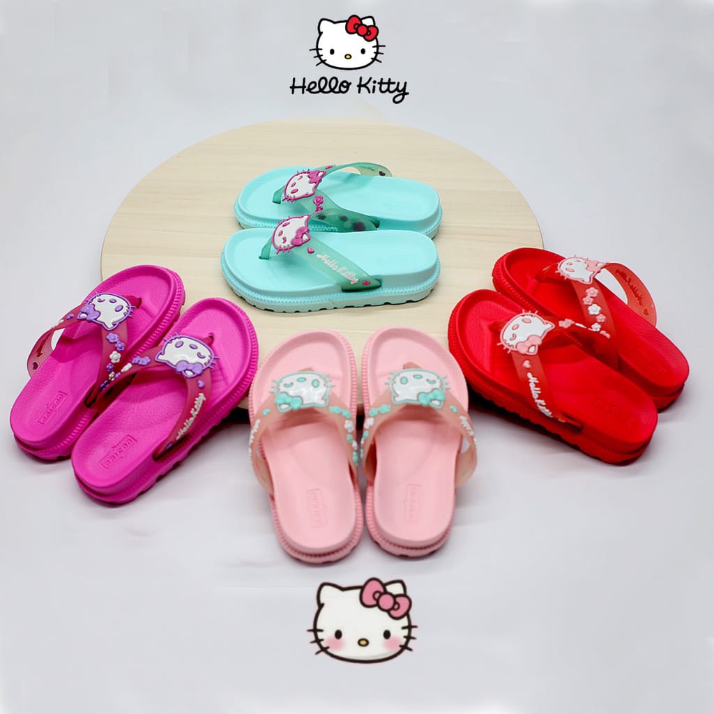 Sandal Jepit Anak Perempuan Motif Hello kitty Bahan Karet Terbaru Kekinian Size 24-35