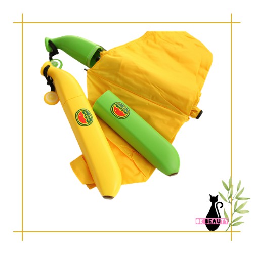PAYUNG LIPAT BUAH PISANG POLOS PREMIUM MODEL UNIK BENTUK BANANA PORTABLE KADO MINI