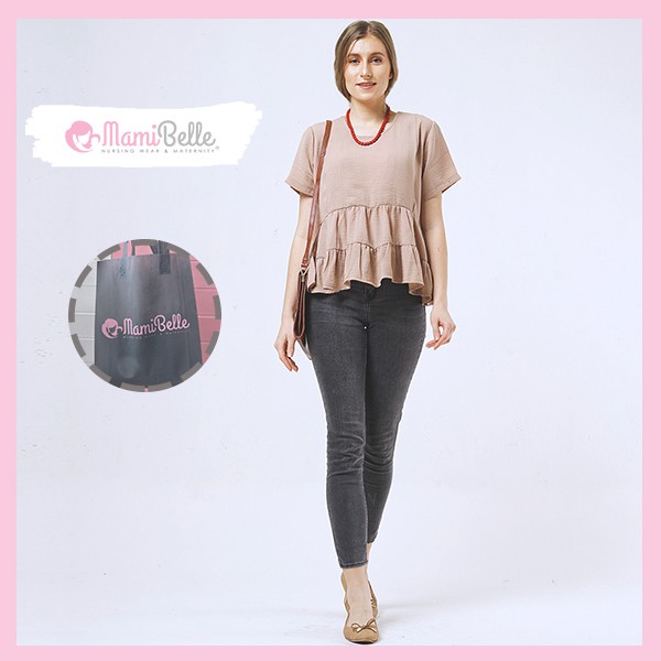 

Mamibelle Tabitha Blouse Menyusui & Hamil Nursing Wear Creme Premium