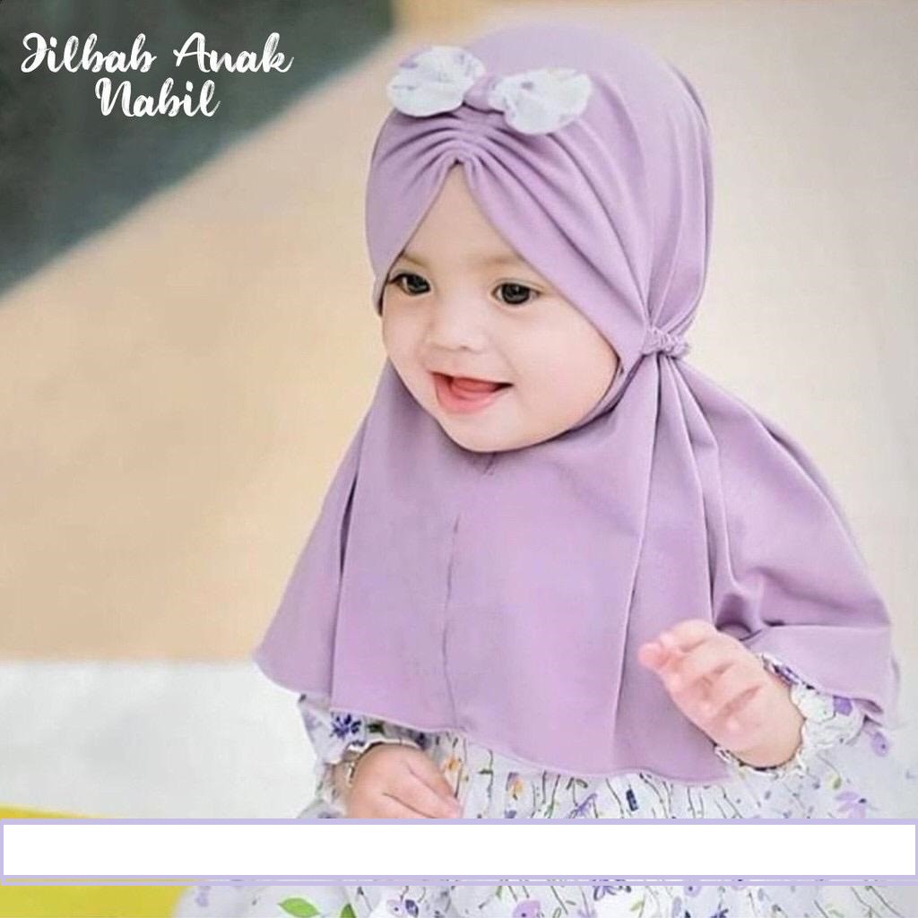 HIJAB JILBAB TURBAN KERUDUNG  BAYI ANAK LUCU IMPORT MERAH BIRU TOSCA PINK USIA 0-3 TAHUN