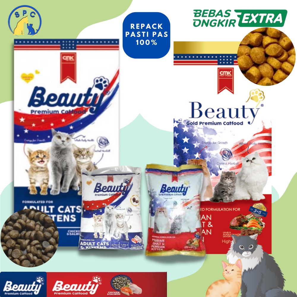 BEAUTY PREMIUM Beauty GOLD Persian CAT FOOD Repack Makanan Kucing Adult Kitten All Stages