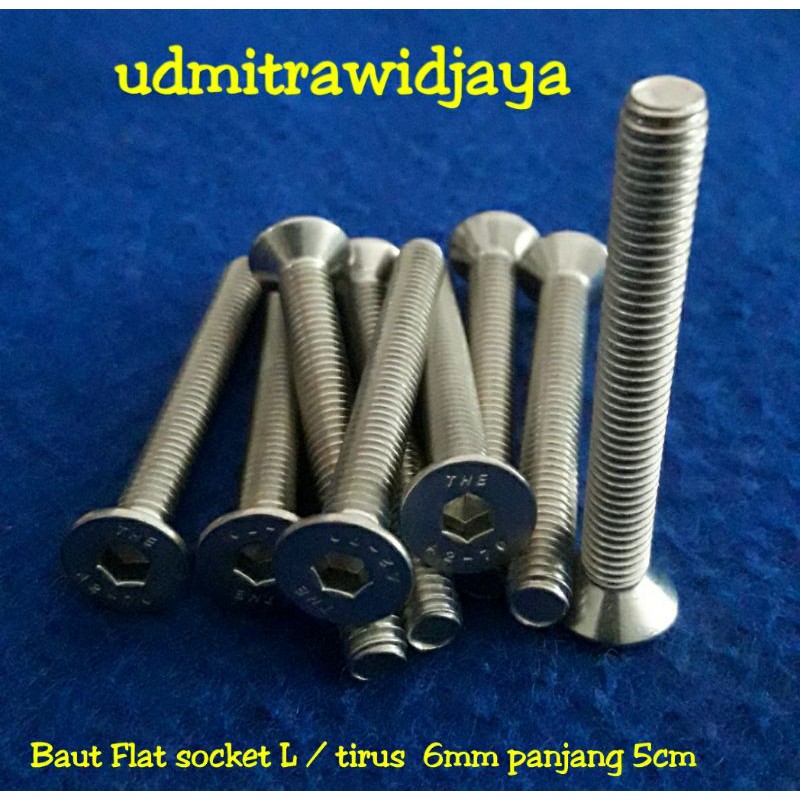 Baut speaker M6 stainless baut mur cakar 6mm baut box speaker baut tirus verseng ss flat socket L
