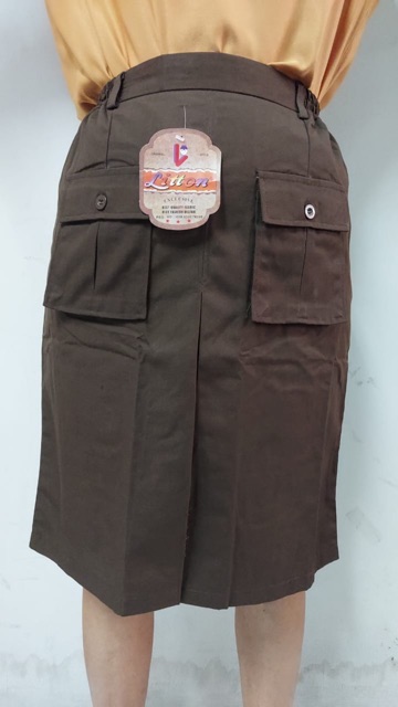 Rok kulot pramuka putri pendek karet pinggang famatex Litton no.1-12/ celana rok coklat