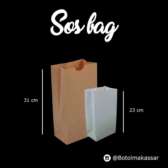 

Paperbag Sosbag Kemasan Takeaway (Brown/White)