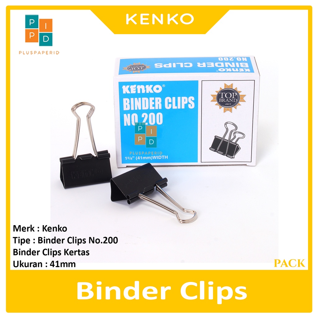 Jual KENKO - Binder Clip No.200 Penjepit Klip Kertas Dokumen File Besar ...