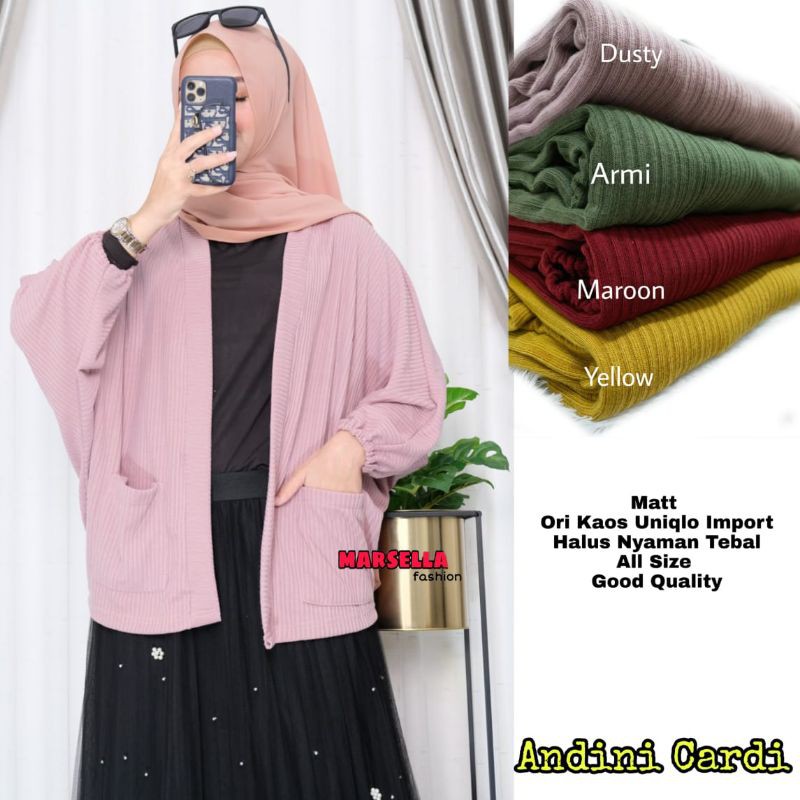 Andini Cardi by Marsella Kardigan Kaos Uniqlo