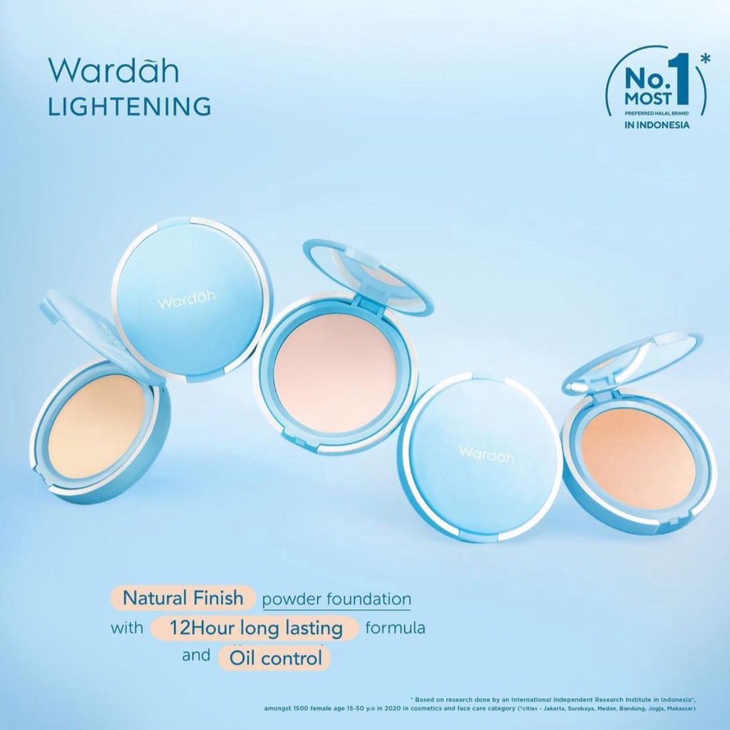 WARDAH Lightening Powder Foundation Light Feel 12g | Refill Two Way Cake TWC